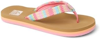 REEF Girls Kids Ahi Beach Flip Flop, Soft Cushion Footbed, Water Friendly Baja Pink