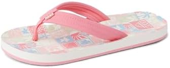 REEF Girls Kids Ahi Beach Flip Flop, Soft Cushion Footbed, Water Friendly Sunset Stamp