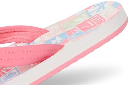 REEF Girls Kids Ahi Beach Flip Flop, Soft Cushion Footbed, Water Friendly Sunset Stamp