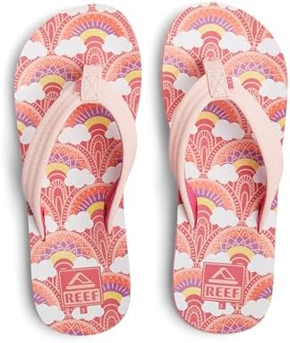 REEF Girls Kids Ahi Beach Flip Flop, Soft Cushion Footbed, Water Friendly initial