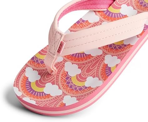 REEF Girls Kids Ahi Beach Flip Flop, Soft Cushion Footbed, Water Friendly initial