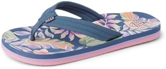 REEF Girls Kids Ahi Beach Flip Flop, Soft Cushion Footbed, Water Friendly initial