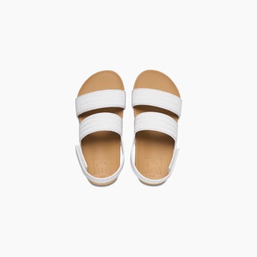 REEF Girls ToddlerLittle Kid Water Vista Platform Sandal, Water Friendly, Adjustable Strap White-tan23