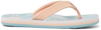 REEF Girls Kids Ahi Beach Flip Flop, Soft Cushion Footbed, Water Friendly Peach-blue Animal