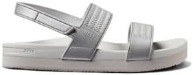 REEF Girls Kids Water Vista Platform Sandal, Water Friendly, Adjustable Strap Silver