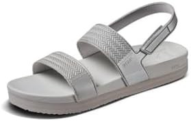 REEF Girls Kids Water Vista Platform Sandal, Water Friendly, Adjustable Strap Silver