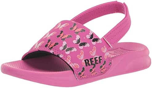 REEF Girls ToddlerLittle Kids One Slide Sandal Orchid Butterfly