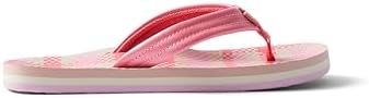 REEF Girls Kids Ahi Beach Flip Flop, Soft Cushion Footbed, Water Friendly Pink Plaid