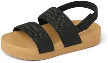 REEF Girls Kids Water Vista Platform Sandal, Water Friendly, Adjustable Strap BlackTan