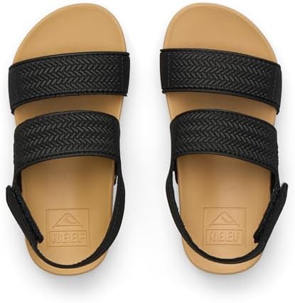 REEF Girls Kids Water Vista Platform Sandal, Water Friendly, Adjustable Strap BlackTan