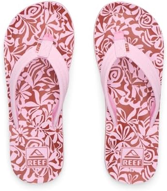 REEF Girls Kids Ahi Beach Flip Flop, Soft Cushion Footbed, Water Friendly initial