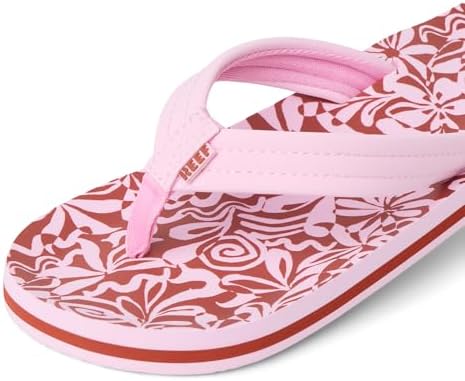 REEF Girls Kids Ahi Beach Flip Flop, Soft Cushion Footbed, Water Friendly initial