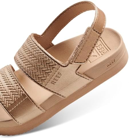 REEF Girls Kids Water Vista Platform Sandal, Water Friendly, Adjustable Strap Golden Hour
