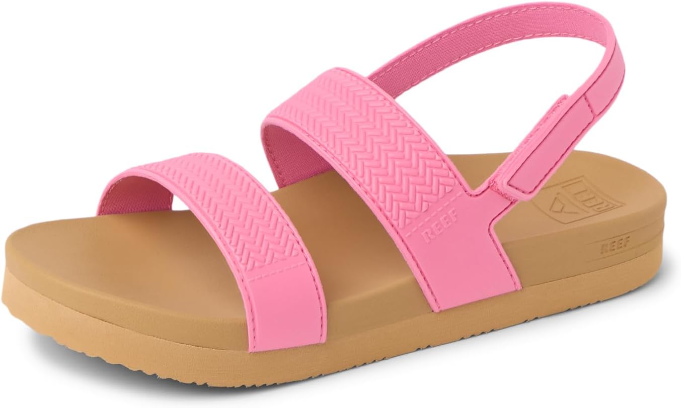 REEF Girls Kids Water Vista Platform Sandal, Water Friendly, Adjustable Strap Pink CosmosTan