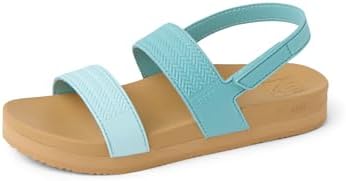 REEF Girls Kids Water Vista Platform Sandal, Water Friendly, Adjustable Strap Aqua Haze