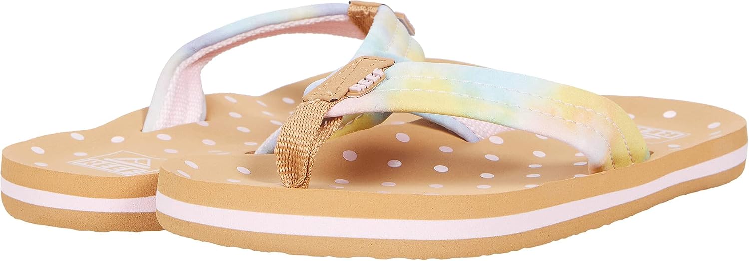 REEF Girls Kids Ahi Beach Flip Flop, Soft Cushion Footbed, Water Friendly Watercolor