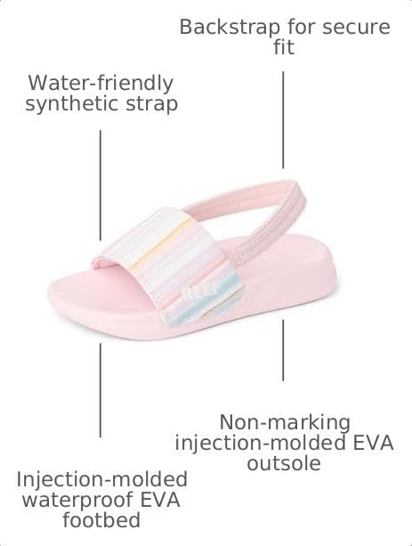 REEF Girls ToddlerLittle Kids One Slide Sandal Pale LilacWhite