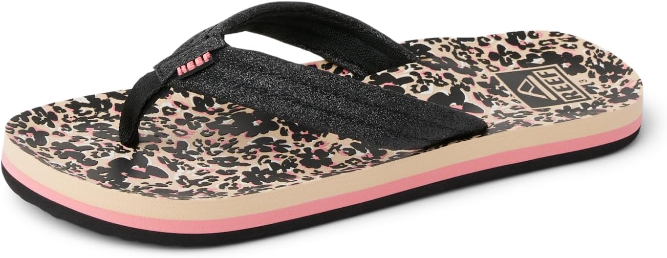 REEF Girls Kids Ahi Beach Flip Flop, Soft Cushion Footbed, Water Friendly initial