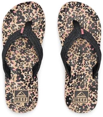 REEF Girls Kids Ahi Beach Flip Flop, Soft Cushion Footbed, Water Friendly initial