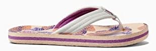 REEF Girls Kids Ahi Beach Flip Flop, Soft Cushion Footbed, Water Friendly Coral Pineapples