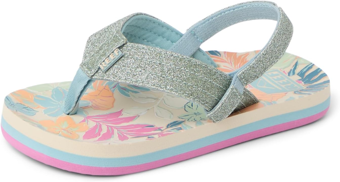 REEF Girls ToddlerLittle Kid Ahi Beach Flip Flop, Soft Cushion Footbed, Water Friendly Tropical Floral
