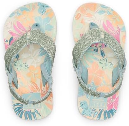 REEF Girls ToddlerLittle Kid Ahi Beach Flip Flop, Soft Cushion Footbed, Water Friendly Tropical Floral