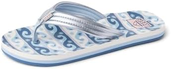 REEF Girls Kids Ahi Beach Flip Flop, Soft Cushion Footbed, Water Friendly Wavey