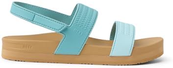 REEF Girls Kids Water Vista Platform Sandal, Water Friendly, Adjustable Strap Aqua Haze