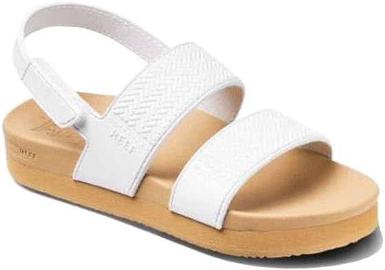 REEF Girls Kids Water Vista Platform Sandal, Water Friendly, Adjustable Strap White-tan23