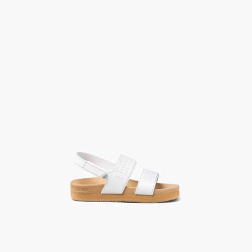 REEF Girls Kids Water Vista Platform Sandal, Water Friendly, Adjustable Strap White-tan23