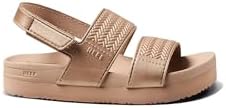 REEF Girls ToddlerLittle Kid Water Vista Platform Sandal, Water Friendly, Adjustable Strap Golden Hour