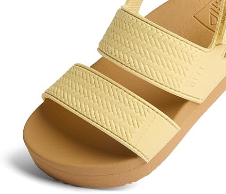 REEF Girls Kids Water Vista Platform Sandal, Water Friendly, Adjustable Strap Pale Banana