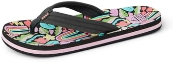 REEF Girls Kids Ahi Beach Flip Flop, Soft Cushion Footbed, Water Friendly Tropical Rainbow