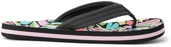 REEF Girls Kids Ahi Beach Flip Flop, Soft Cushion Footbed, Water Friendly Tropical Rainbow