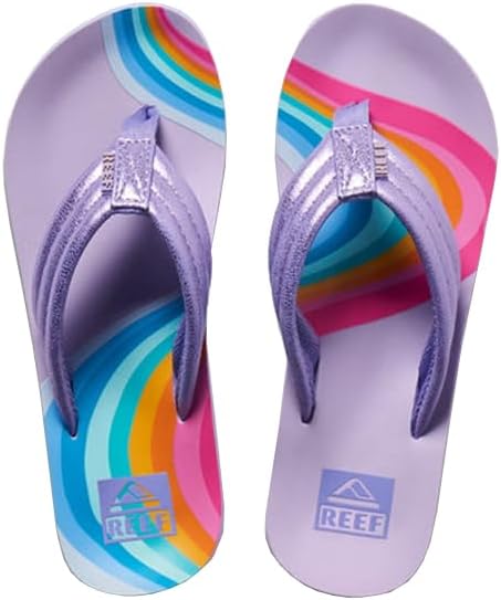 REEF Girls Kids Ahi Beach Flip Flop, Soft Cushion Footbed, Water Friendly initial