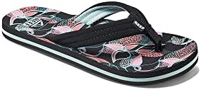 REEF Girls Kids Ahi Beach Flip Flop, Soft Cushion Footbed, Water Friendly Layered Floral