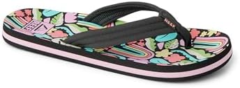 REEF Girls Kids Ahi Beach Flip Flop, Soft Cushion Footbed, Water Friendly initial