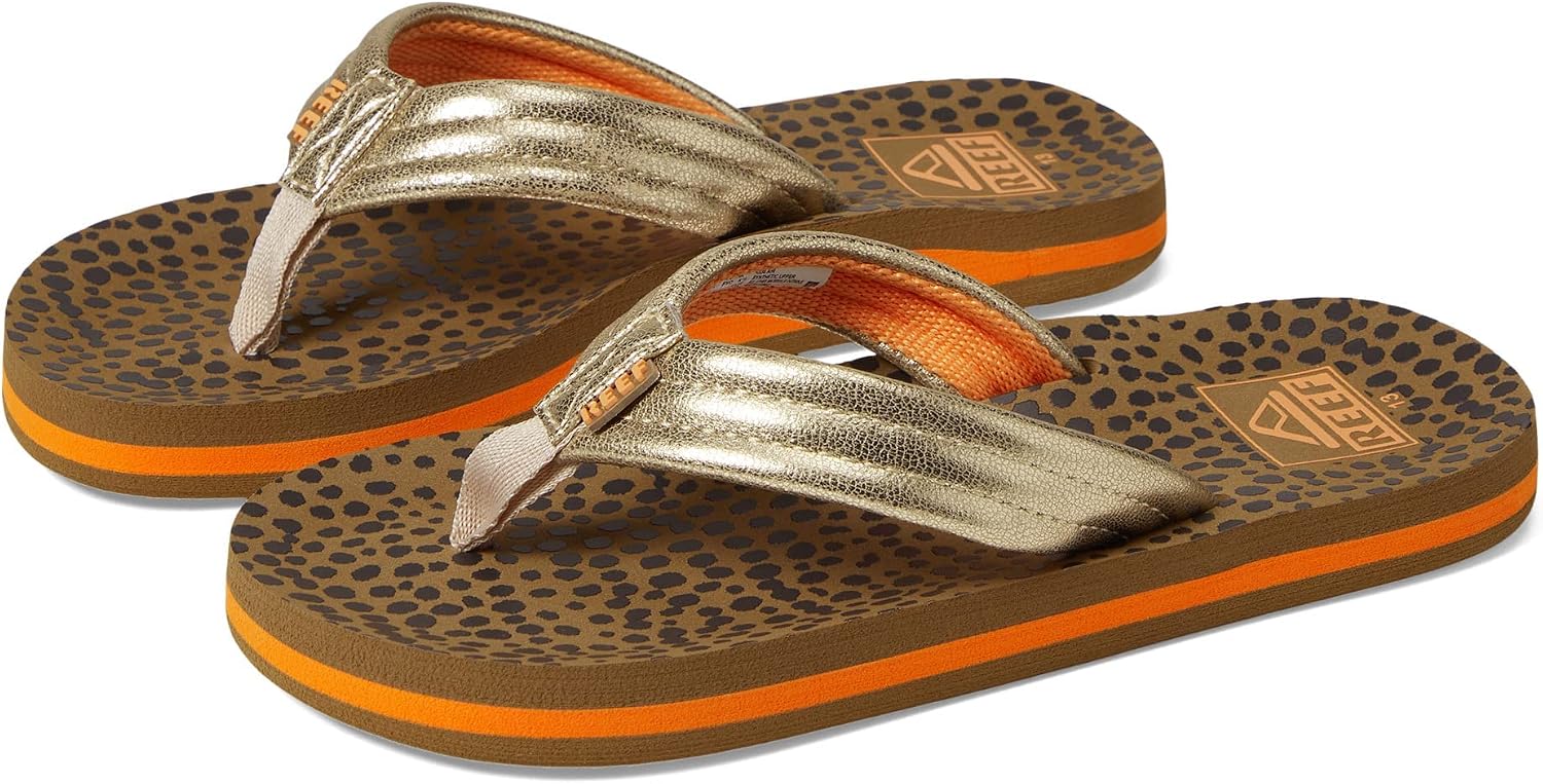 REEF Girls Kids Ahi Beach Flip Flop, Soft Cushion Footbed, Water Friendly Wild
