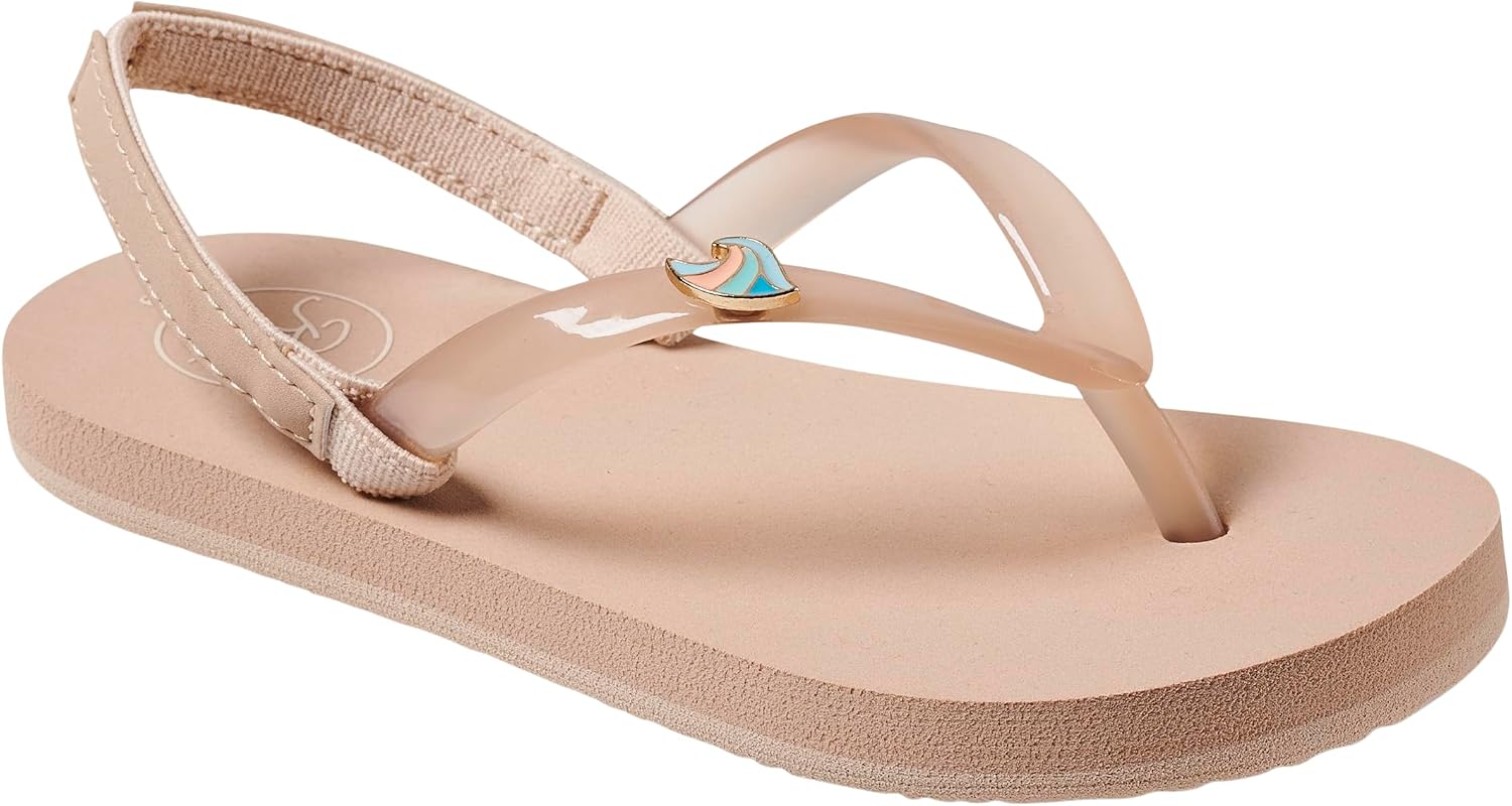 Reef ToddlerLittle Kid Charming Flip Flop, Super Lightweight and Soft Footbed, Thin Strap Beach Sandal with Backstrap, Oasis, 9