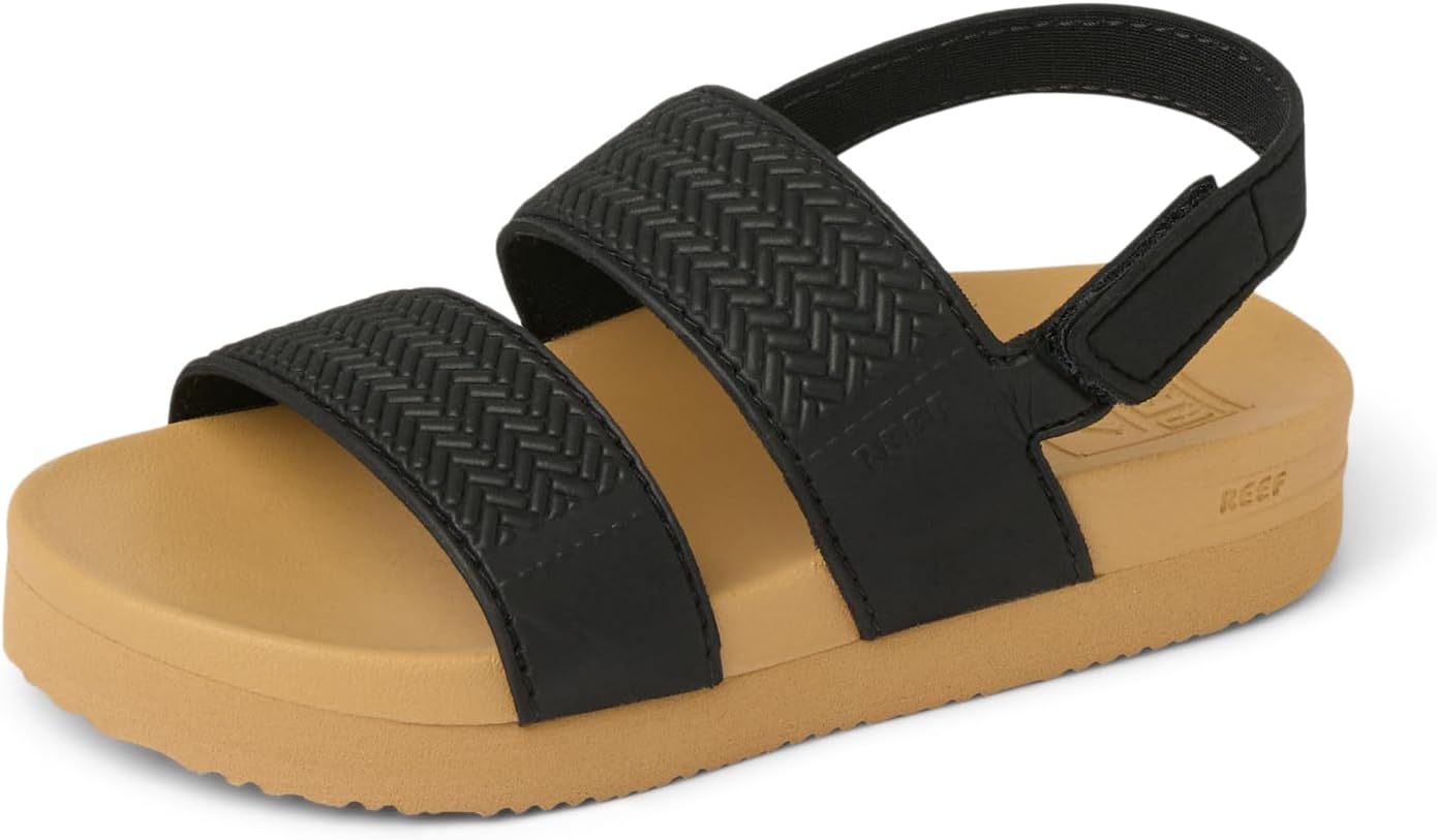 REEF Girls Kids Water Vista Platform Sandal, Water Friendly, Adjustable Strap BlackTan