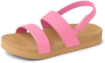 REEF Girls Kids Water Vista Platform Sandal, Water Friendly, Adjustable Strap Pink CosmosTan