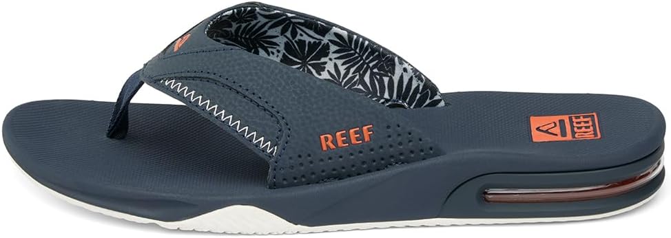 REEF Mens Sandals, Fanning Navy-orange Tropic