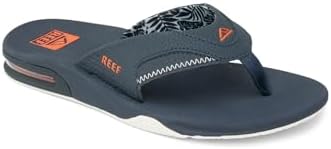 REEF Mens Sandals, Fanning Navy-orange Tropic