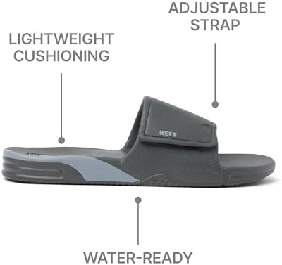 REEF Men's Sandals Fanning Slide H20 Grey