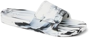 REEF Men's Sandals Fanning Slide H20 BlackWhite Marble