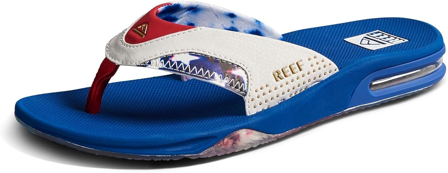 REEF Mens Sandals, Fanning Red White and Blue