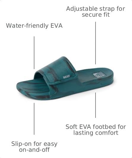 REEF Men's Sandals Fanning Slide H20 Deep Teal Marble