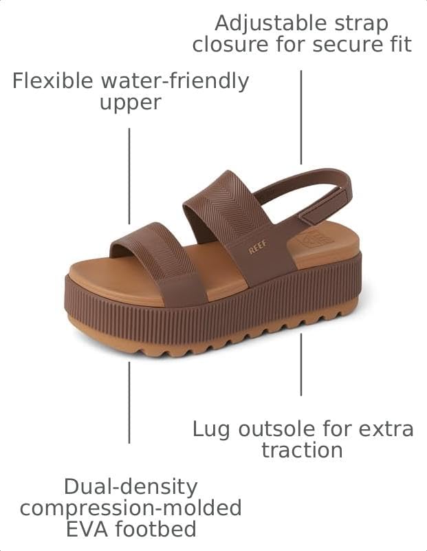 REEF Women's Sandals, Water Vista Higher Espresso