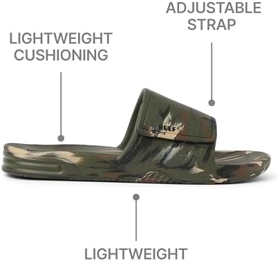REEF Men's Sandals Fanning Slide H20 Camo Marble